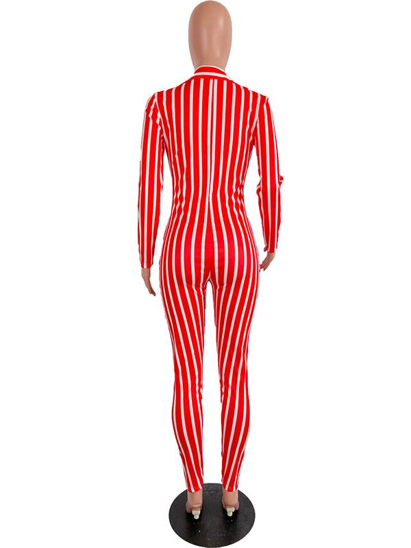 Fashion Casual Striped Printed Yoga Jumpsuits