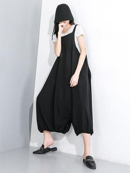 Solid T-Shirt + Jumpsuits Bottom Suit