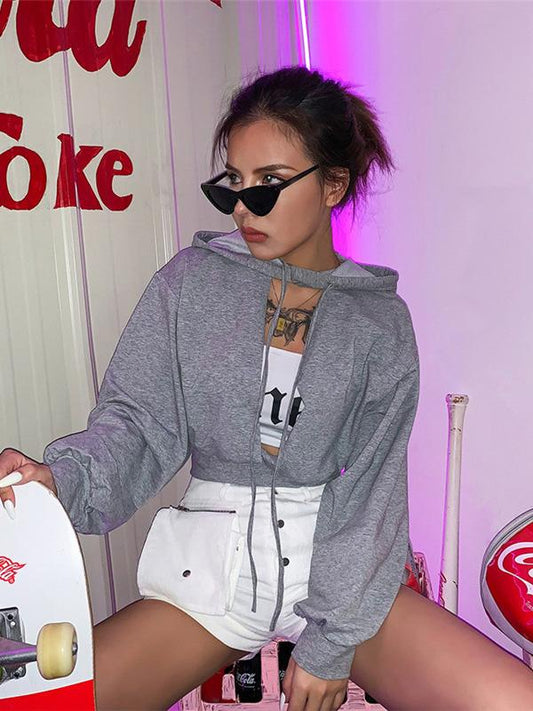 Hooded Cropped Sweatshirts