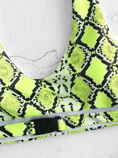Snakeskin High Cut Bikinis Swimwear