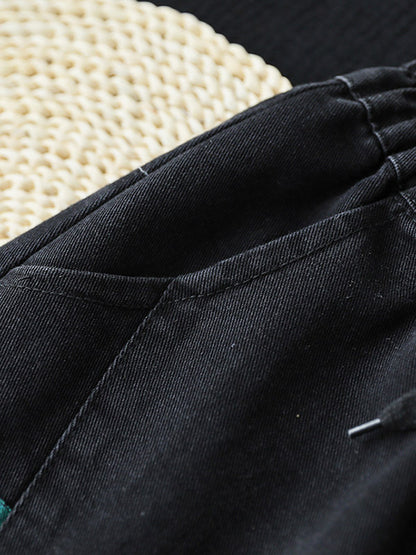 Vintage Split-Joint Empire Waisted Wide Leg Harem Jean Pants
