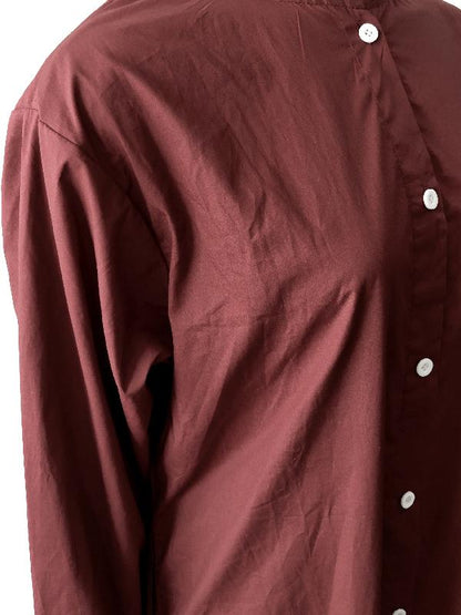 Burgundy Casual Long Sleeves Long Dress