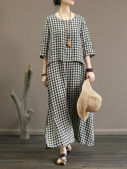 Vintage Original Plaid Maxi Dress
