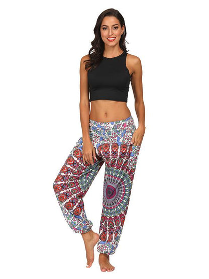 Fashion 2 Colors Elastic Waist Wide Leg Casual Pants