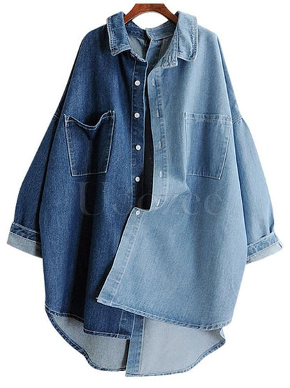 Casual Split-joint Jean Shirt