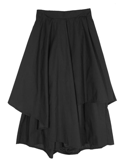 Loose  Asymmetric Tiered Solid Wide Leg Pants