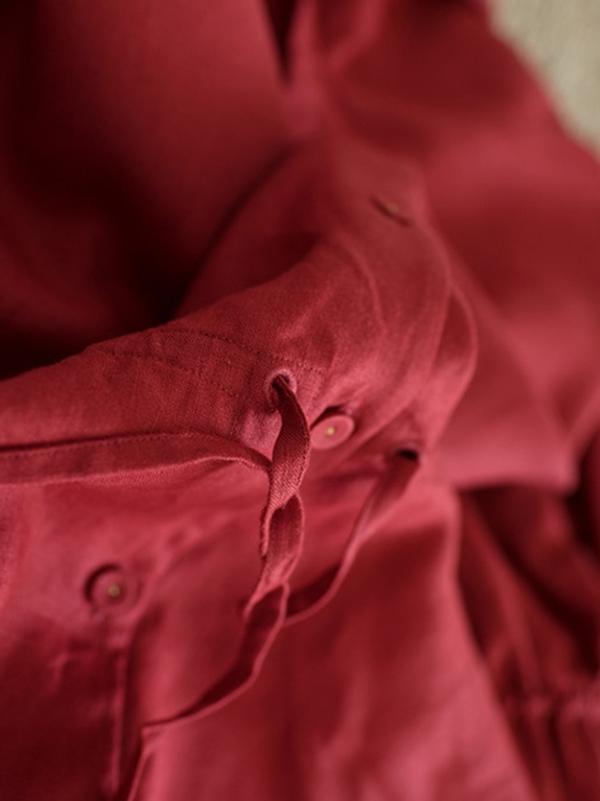 Ramie Cotton Strap Solid Midi Dresses