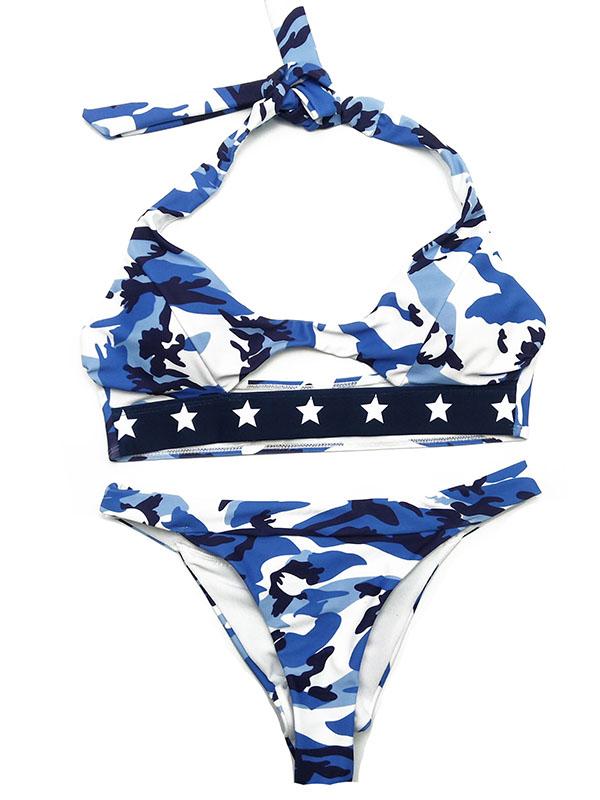 Camouflage Pattern Triangle Bikinis Swimwear