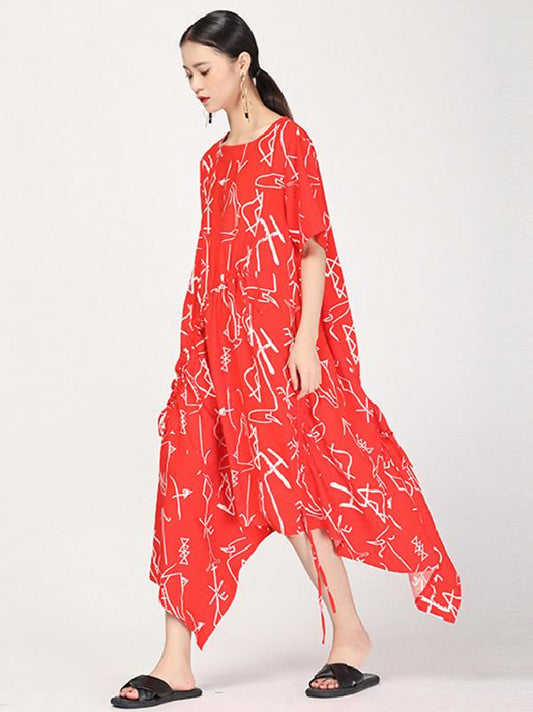 Literary Cropped Printed Long Dress