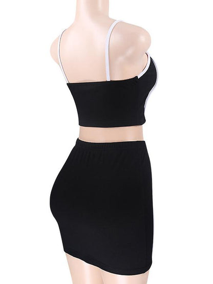 Spaghetti-neck Tank And Skirt Suits