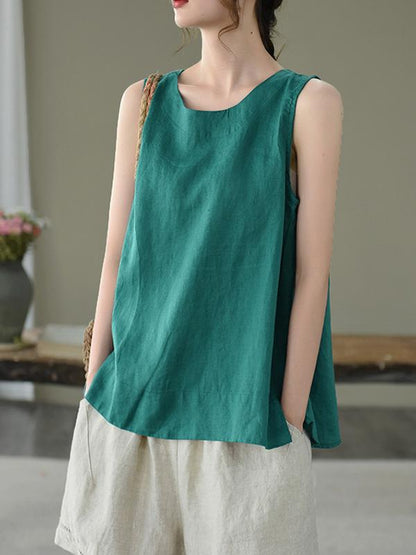 Original Solid Sleeveless Round-Neck Vest