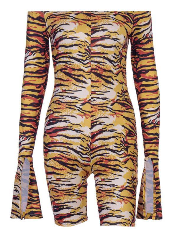 Sexy Printed Flared Sleeves Yoga Jumpsuits