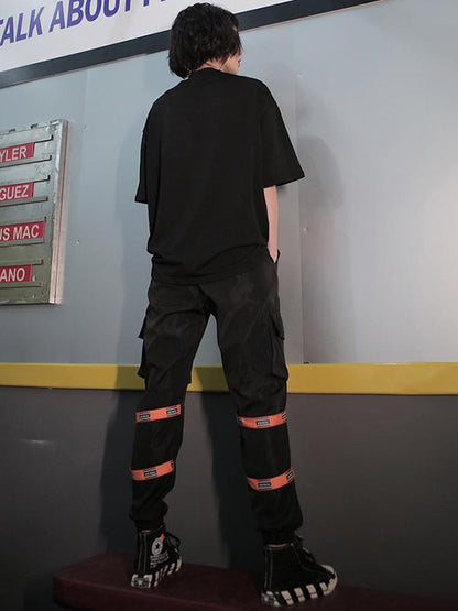 Tooling Elastic Waist Design Wide Leg Pants