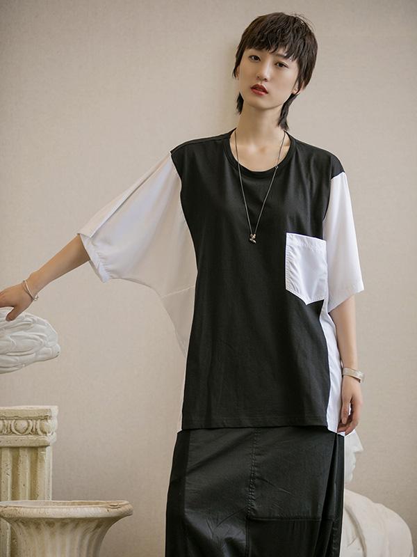 Loose Simple Split-joint T-Shirt