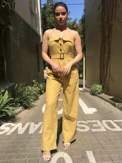 Casual Fashion Straight Leg Spaghetti-neck Jumpsuits