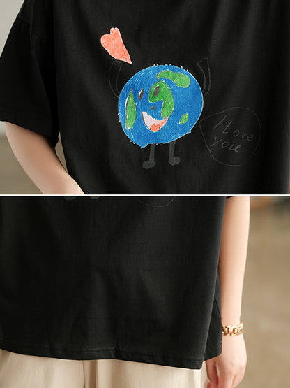 Original Cartoon Printed T-Shirts Tops