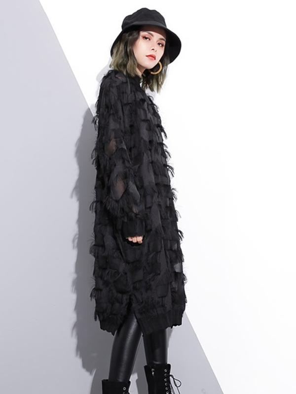 Plus Size Fuzzy Loose Midi Dresses