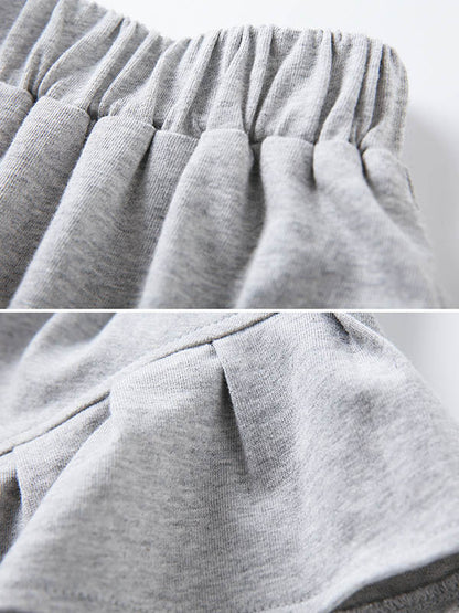 Original Solid Color Falbala Asymmetric Irregularity Shorts