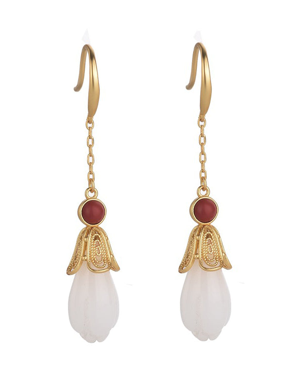 Stylish Flower-Embellished Split-Joint Earrings Accessories