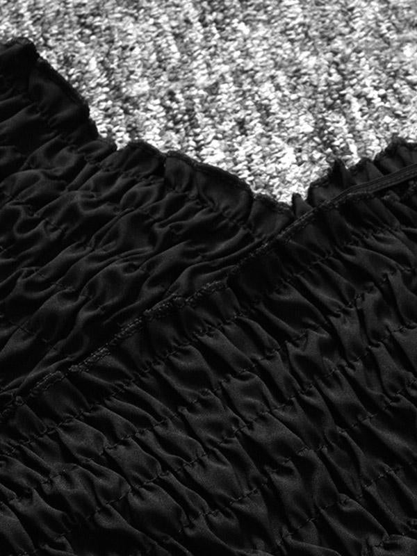 V-Neck Backless Solid Overlapping Blouse