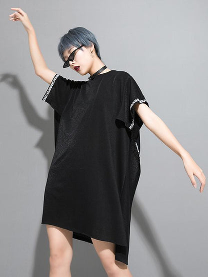 Loose Cropped Batwing Mini Dress