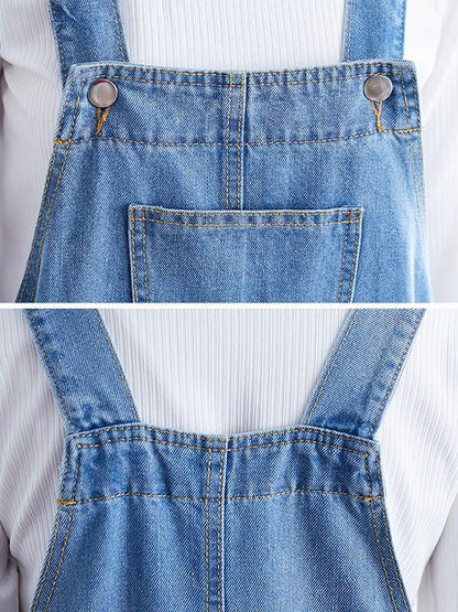 Denim Blue Front-pocket Long Dress