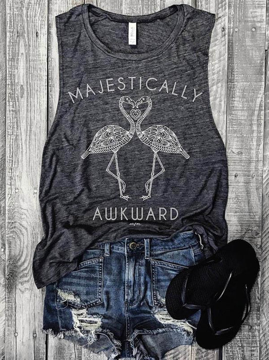Casual Sleeveless Letter Printed Waistcoat