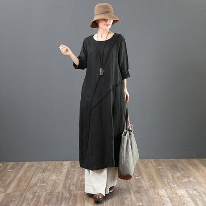 Casual Long Sleeve Spliced Women Dress