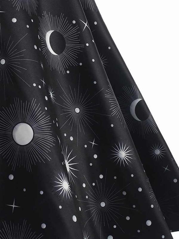 Vintage Printed Sleeveless A-Line Midi Dresses