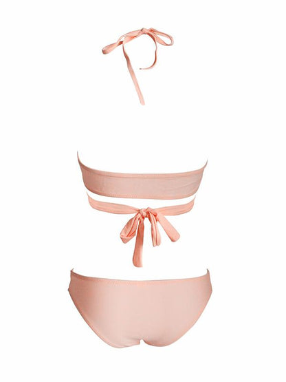 Solid Color Bikini Swimsuit