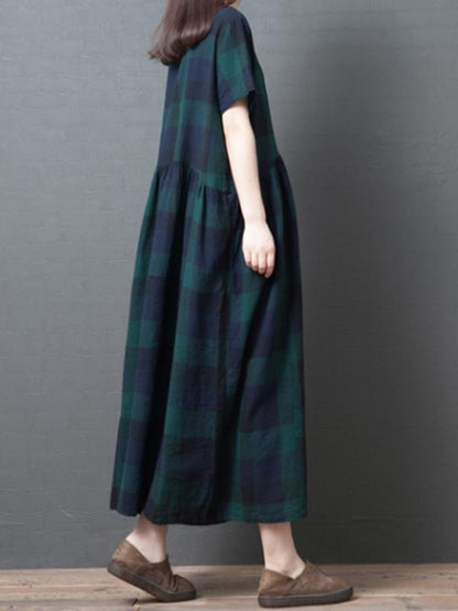 Oversize Plaid Fashion Dress