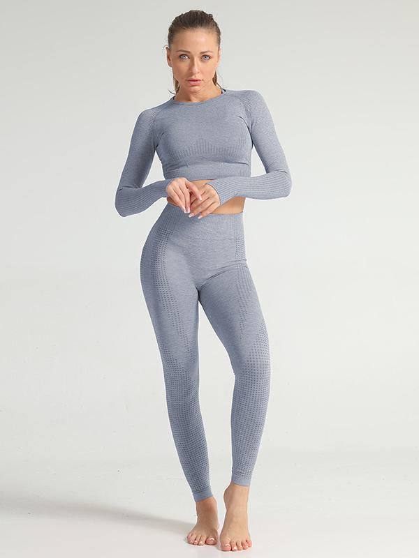 Solid Gym Sport Hoodie And Leggings Suit