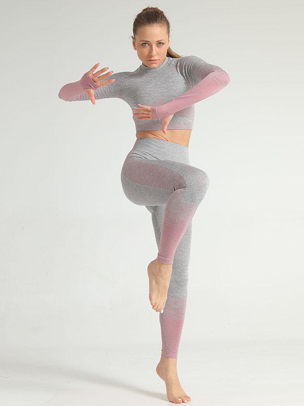 Stripe Knitting Yoga Suits
