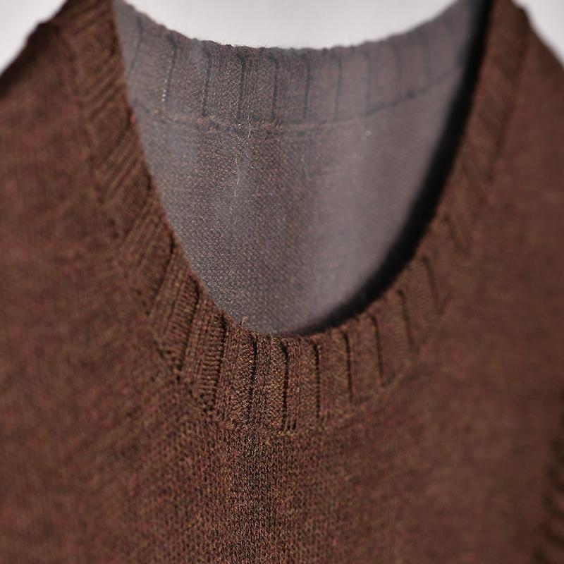 Buykud Retro Woven Sunflower Round Neck Knit Shirt