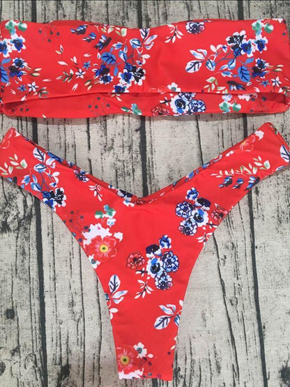 Floral Printed Bikinis Swimwear