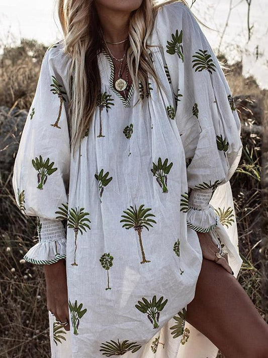 Long Sleeves 3 Colors V-neck Midi Dresses