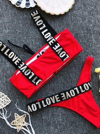 Lace-up Bikinis Swimwear