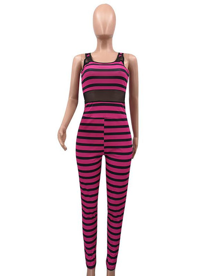 Fashion Striped Long Jumpsuits