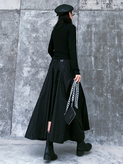 Original Cool Solid Color Loose A-Line Skirt