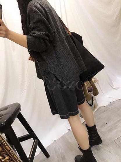 Original Printed High-low Pocket Sweater