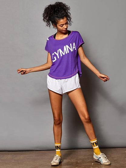 Short Sleeve Letter Printed Gym Tees