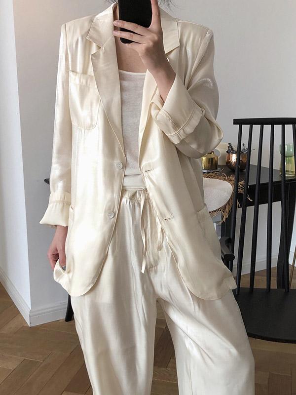 Original Solid Silk Suit Outwear