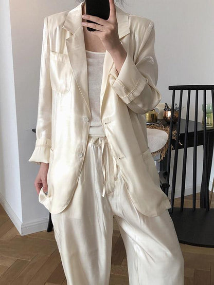 Original Solid Silk Suit Outwear