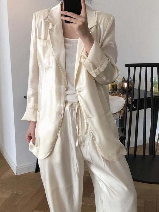 Original Solid Silk Suit Outwear