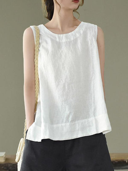 Original Solid Sleeveless Round-Neck Vest