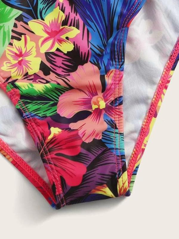 Strapless Printed Split Bikini Swimsuit