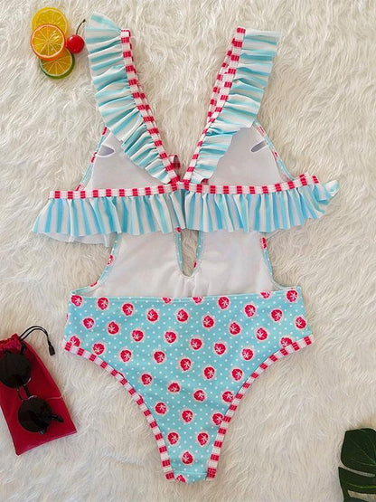 Falbala Bandage Sexy One Piece Swimwear