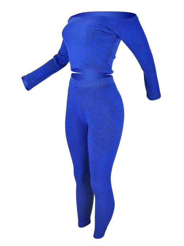 Off-The Shoulder Solid Yoga Suits