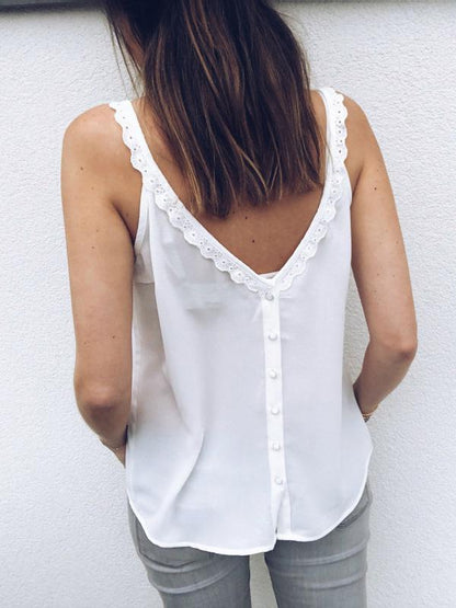 Lace V-neck Sling Vest Top