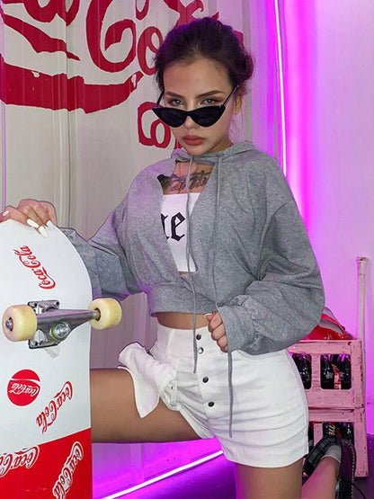 Hooded Cropped Sweatshirts